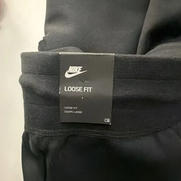 Nike Men's Loose Fit Sweatpants 2XL Straight Leg Black Drawstring Joggers NWT
